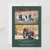 フェスティバル花模様3写真モダン シーズンカード (裏面)