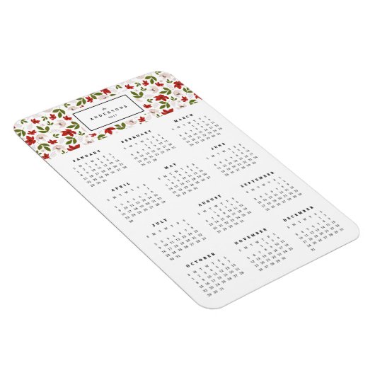 フェスティバル花模様4x6年カレンダー磁石 マグネット (右側)
