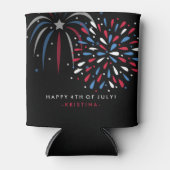 フェスティバル花火7月4日パーソナライズされた 缶クーラー (正面)