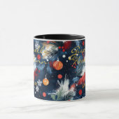フェスティバル芸術的クリスマス – 名パーソナライズされた前 マグカップ (中央)