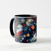 フェスティバル芸術的クリスマス – 名パーソナライズされた前 マグカップ (正面左)