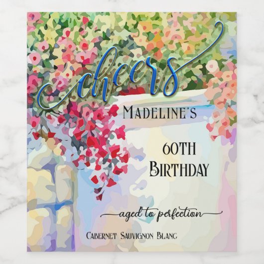 フェスティバル芸術的サマー誕生日 ワインラベル (シングルラベル)