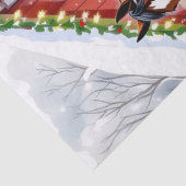 フェスティバル茶色の馬と冬の納屋のクリスマス 薄葉紙 (詳細)