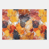 フェスティバル葉インプリンフェイクト効果名前をカスタムする ラッピングペーパーシート (正面3)