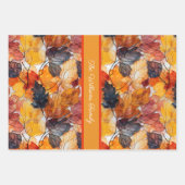 フェスティバル葉インプリンフェイクト効果名前をカスタムする ラッピングペーパーシート (正面2)