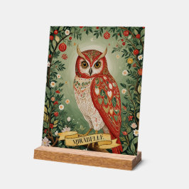 フェスティバル葉フクロウパーソナライズされた アクリルサイン