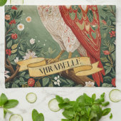 フェスティバル葉フクロウパーソナライズされた キッチンタオル (折り畳み)