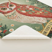 フェスティバル葉フクロウパーソナライズされた シェルパブランケット (3/4)