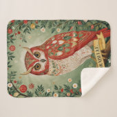 フェスティバル葉フクロウパーソナライズされた シェルパブランケット (正面(横))