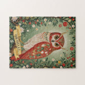 フェスティバル葉フクロウパーソナライズされた ジグソーパズル (横)