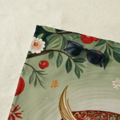 フェスティバル葉フクロウパーソナライズされた ビーチタオル (インサイチュ)