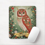 フェスティバル葉フクロウパーソナライズされた マウスパッド (マウス)