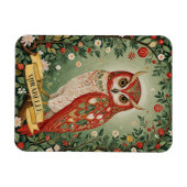 フェスティバル葉フクロウパーソナライズされた マグネット (横)