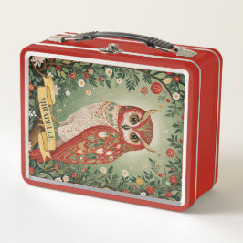 フェスティバル葉フクロウパーソナライズされた メタルランチボックス