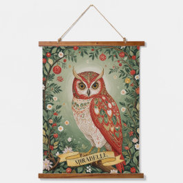 フェスティバル葉フクロウパーソナライズされた 吊り下げ型タペストリー