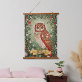 フェスティバル葉フクロウパーソナライズされた 吊り下げ型タペストリー (寝室)