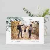 フェスティバル葉 |クリスマスエレガントの家族の写真 箔シーズンカード (立ち正面)