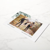 フェスティバル葉 |クリスマスエレガントの家族の写真 箔シーズンカード (回転した状態)