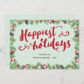 フェスティバル葉 | 書道の休日の非写真 シーズンカード (正面/裏面)