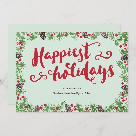 フェスティバル葉 | 書道の休日の非写真 シーズンカード (正面/裏面)