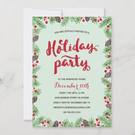 フェスティバル葉 |書道ホリデーパーティー 招待状 (正面)