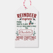 フェスティバル表現のトナカイ挨拶 ギフトタグ (正面)