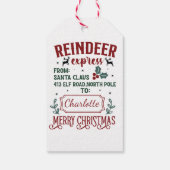フェスティバル表現のトナカイ挨拶 ギフトタグ (裏面)