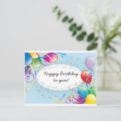 フェスティバル誕生日の挨拶はがき ポストカード (スタンド正面)