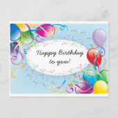 フェスティバル誕生日の挨拶はがき ポストカード (正面)