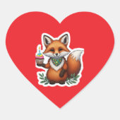 フェスティバル誕生日キツネとカップケーキ ハートシール (正面)