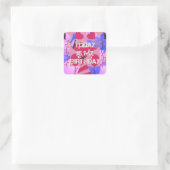 フェスティバル誕生日デザイン：今日は私の誕生日 スクエアシール (バッグ)