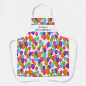 フェスティバル誕生日バルーンアニーエイジカスタム文字 エプロン (正面)