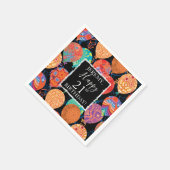 フェスティバル誕生日バルーン名前と年齢の追加 スタンダードカクテルナプキン (角)