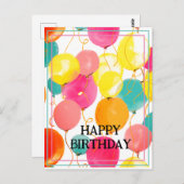 フェスティバル誕生日バルーン葉書 ポストカード (正面/裏面)