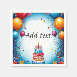 フェスティバル誕生祝いとバルーン スタンダードカクテルナプキン