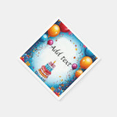 フェスティバル誕生祝いとバルーン スタンダードカクテルナプキン (角)