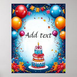 フェスティバル誕生祝いとバルーン ポスター