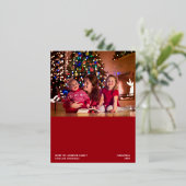 フェスティバル赤い喜びの願いクリスマスフォト金ゴールド 箔シーズンポストカード (立ち正面)