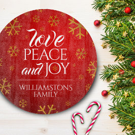 フェスティバル赤い愛と平和と喜び雪片 カッティングボード