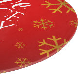 フェスティバル赤い愛と平和と喜び雪片 カッティングボード (角)