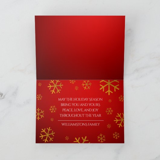 フェスティバル赤い愛と平和と喜び雪片 シーズンカード (内部)