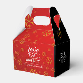 フェスティバル赤い愛と平和と喜び雪片 フェイバーボックス