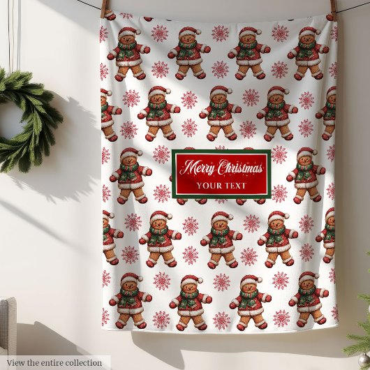 フェスティバル赤い緑の毛布ギフトあなたの名前🎁 フリースブランケット