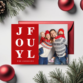 フェスティバル赤うれしそうな1枚の写真クリスマス シーズンカード