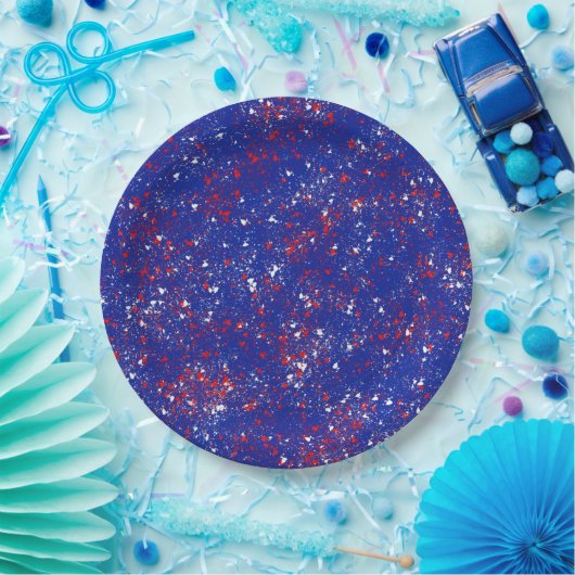 フェスティバル赤と白オンブルーパーティープレート ペーパープレート (パーティー)