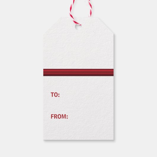 フェスティバル赤と白キャンディーキャネスボウアンド文字 ギフトタグ (裏面)