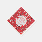 フェスティバル赤と白キャンディークリスマスクリスマス スタンダードカクテルナプキン (角)