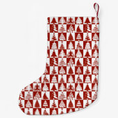 フェスティバル赤と白クリスマスツリーパターン スモールクリスマスストッキング (裏面)