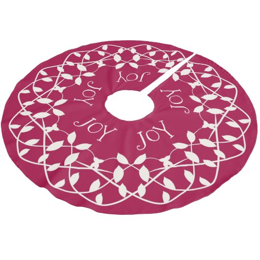 フェスティバル赤と白ジョイクリスマスデコール ブラッシュドポリエステルツリースカート (アングル)