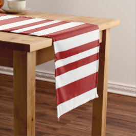 フェスティバル赤と白ストライプの ショートテーブルランナー